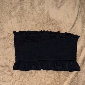 SHEIN Black Ruffle Bikini Top